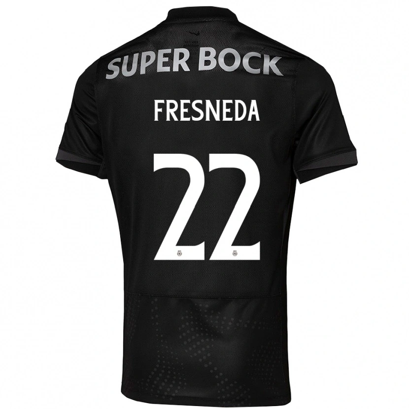 Danxen Kvinder Iván Fresneda #22 Sort Hvid Udebane Spillertrøjer 2025/26 Trøje T-Shirt