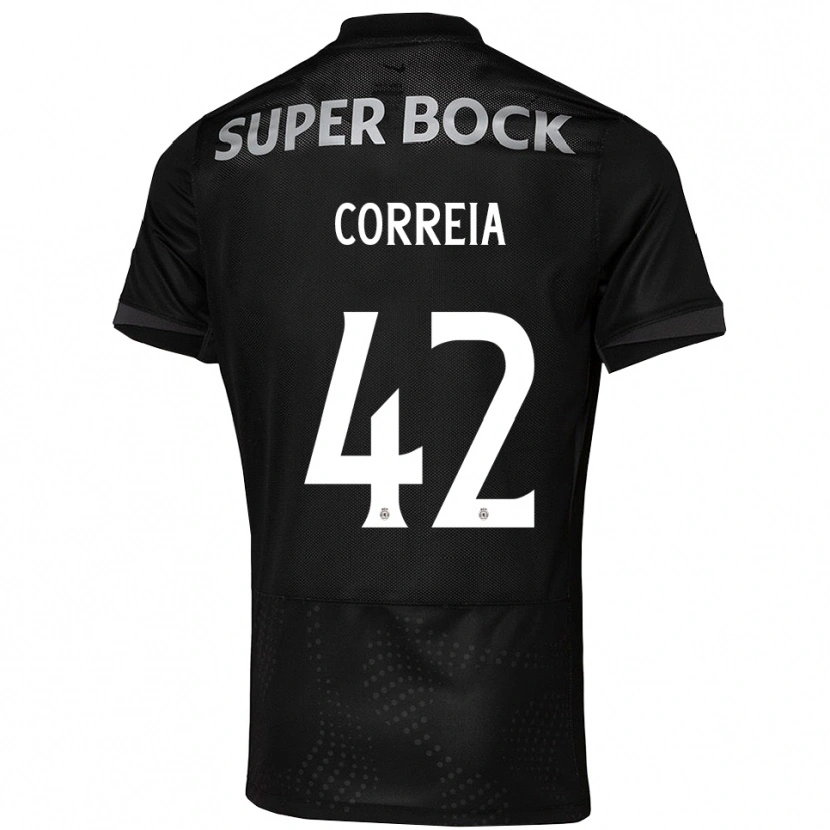 Danxen Kvinder Maísa Correia #42 Sort Hvid Udebane Spillertrøjer 2025/26 Trøje T-Shirt