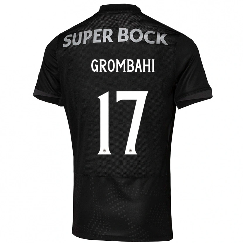 Danxen Kvinder Chris Grombahi #17 Sort Hvid Udebane Spillertrøjer 2025/26 Trøje T-Shirt