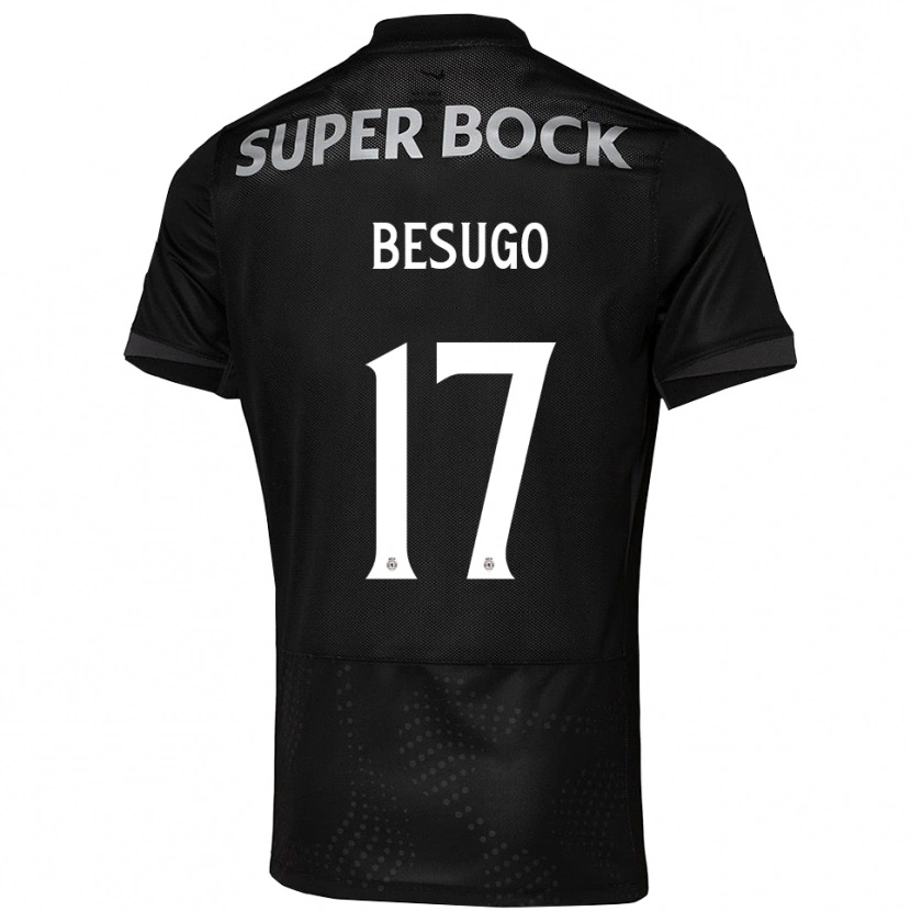 Danxen Kvinder Neuza Besugo #17 Sort Hvid Udebane Spillertrøjer 2025/26 Trøje T-Shirt