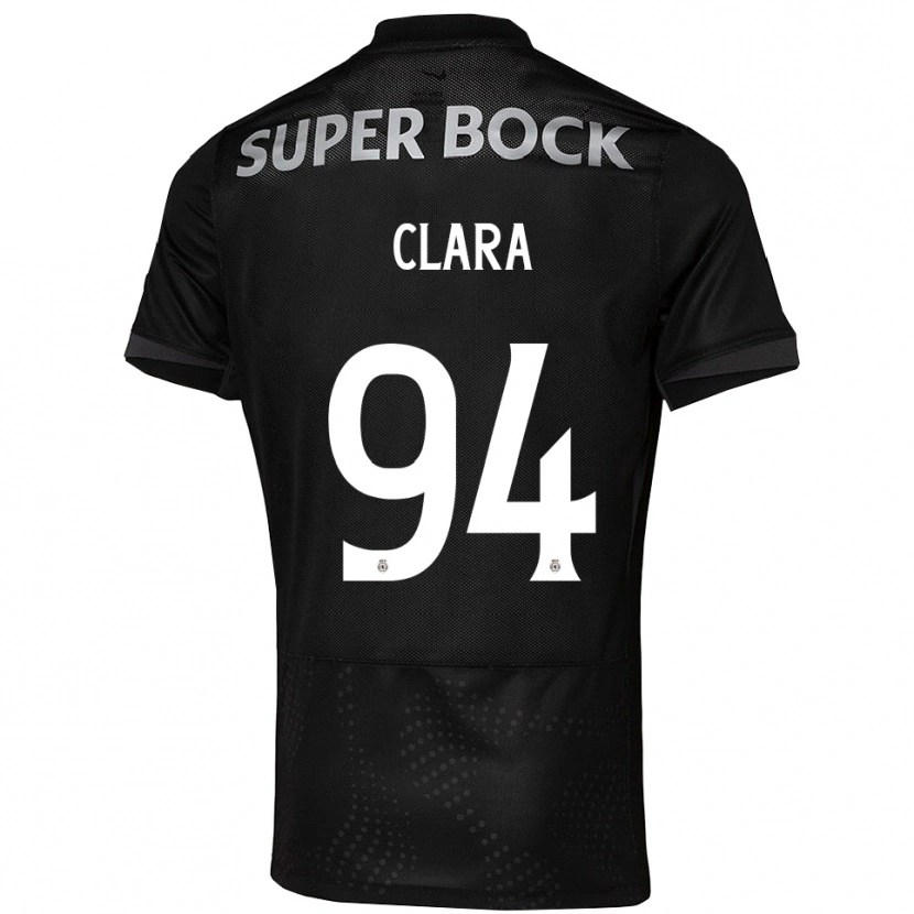 Danxen Kvinder Diogo Clara #94 Sort Hvid Udebane Spillertrøjer 2025/26 Trøje T-Shirt