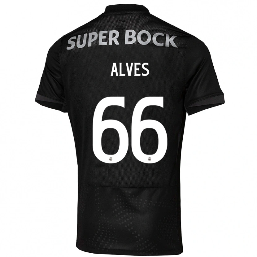 Danxen Kvinder Miguel Alves #66 Sort Hvid Udebane Spillertrøjer 2025/26 Trøje T-Shirt