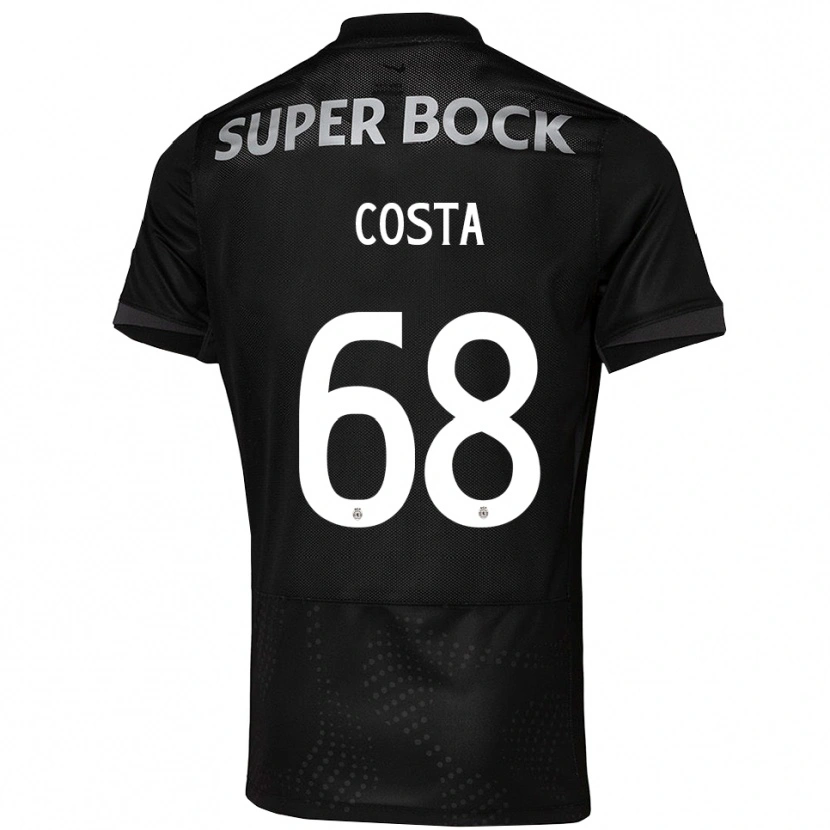 Danxen Kvinder Daniel Costa #68 Sort Hvid Udebane Spillertrøjer 2025/26 Trøje T-Shirt