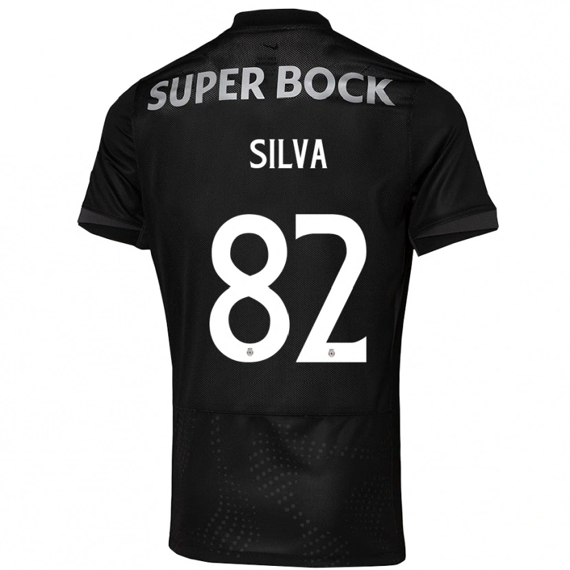 Danxen Kvinder Gabriel Silva #82 Sort Hvid Udebane Spillertrøjer 2025/26 Trøje T-Shirt
