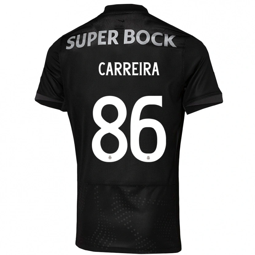 Danxen Kvinder Eva Carreira #86 Sort Hvid Udebane Spillertrøjer 2025/26 Trøje T-Shirt