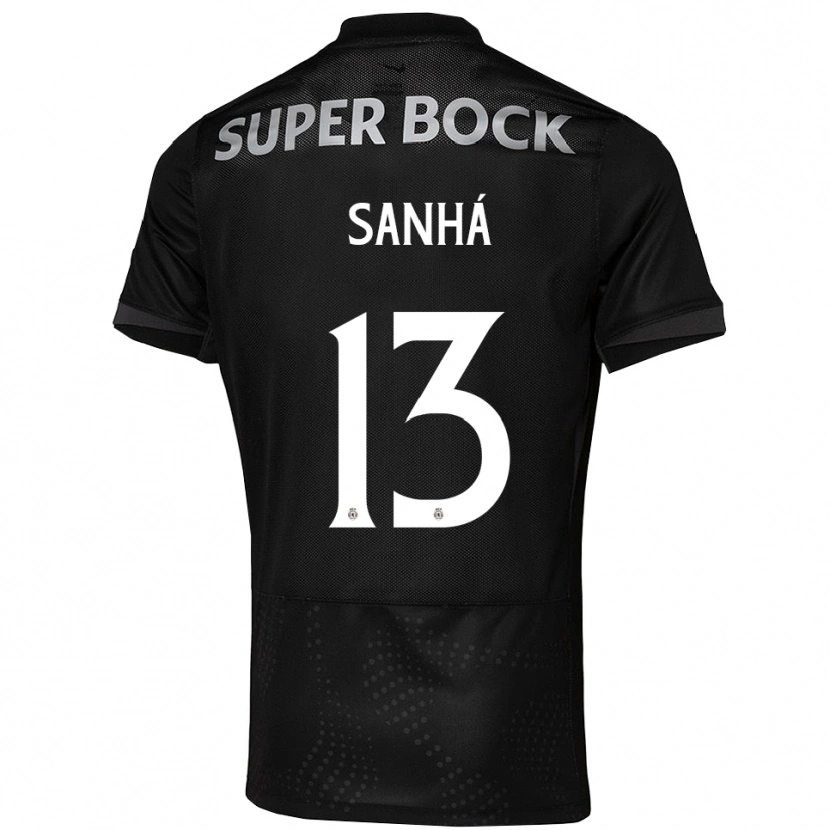 Danxen Kvinder Micael Sanhá #13 Sort Hvid Udebane Spillertrøjer 2025/26 Trøje T-Shirt