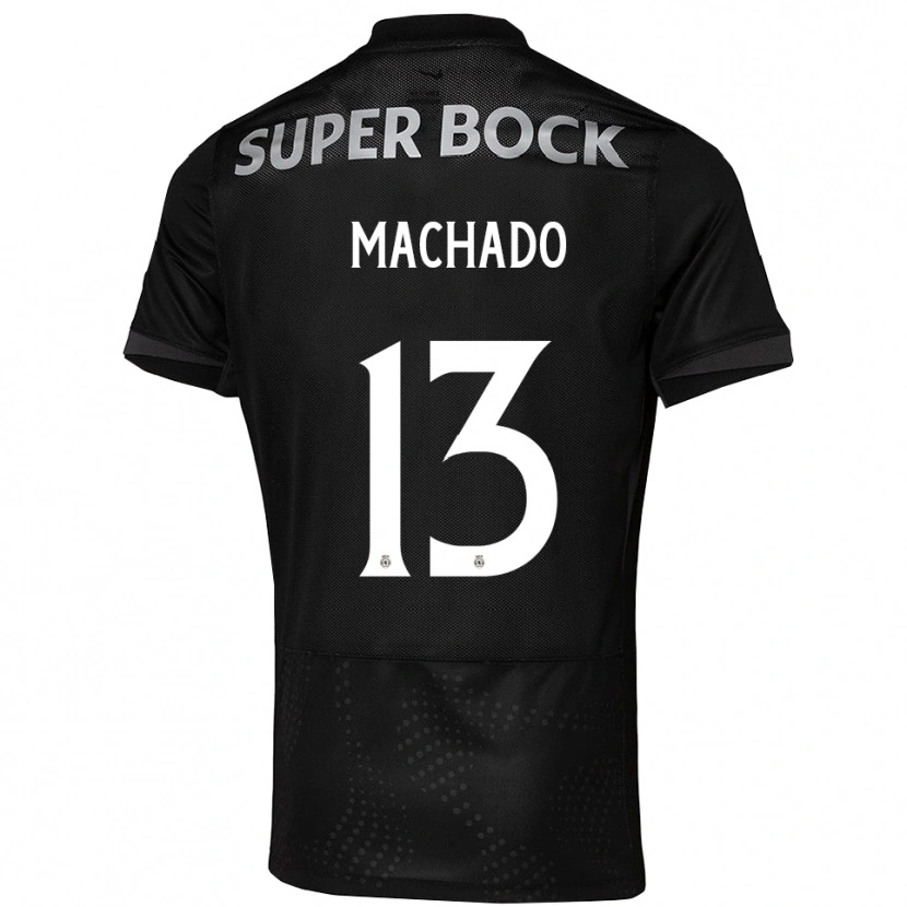 Danxen Kvinder Francisco Machado #13 Sort Hvid Udebane Spillertrøjer 2025/26 Trøje T-Shirt