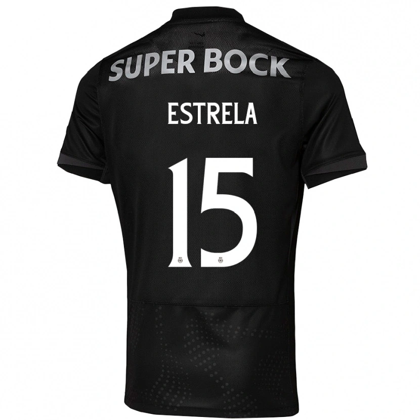 Danxen Kvinder Bento Estrela #15 Sort Hvid Udebane Spillertrøjer 2025/26 Trøje T-Shirt