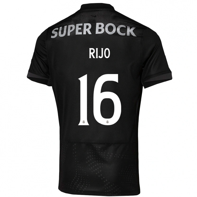 Danxen Kvinder João Rijo #16 Sort Hvid Udebane Spillertrøjer 2025/26 Trøje T-Shirt