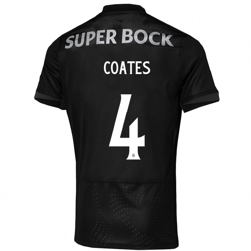 Danxen Kvinder Sebastian Coates #4 Sort Hvid Udebane Spillertrøjer 2025/26 Trøje T-Shirt