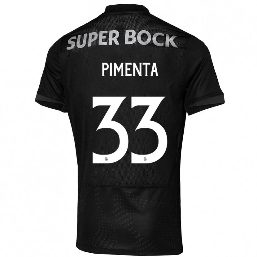 Danxen Kvinder Carolina Pimenta #33 Sort Hvid Udebane Spillertrøjer 2025/26 Trøje T-Shirt