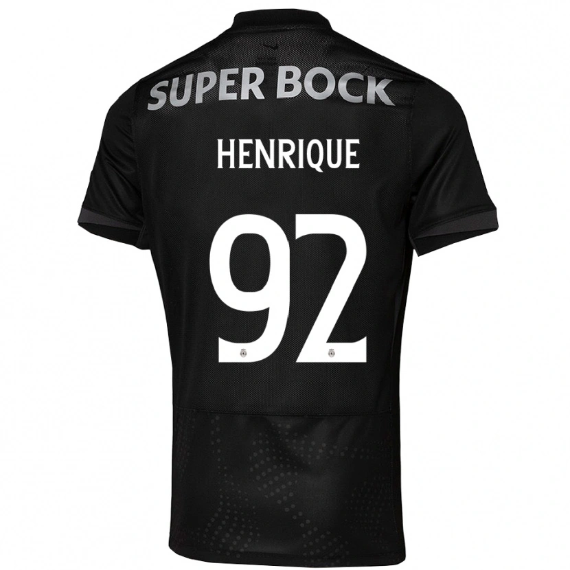 Danxen Kvinder Eduardo Henrique #92 Sort Hvid Udebane Spillertrøjer 2025/26 Trøje T-Shirt