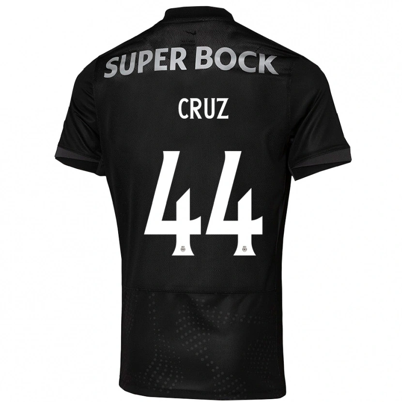 Danxen Kvinder Marco Cruz #44 Sort Hvid Udebane Spillertrøjer 2025/26 Trøje T-Shirt