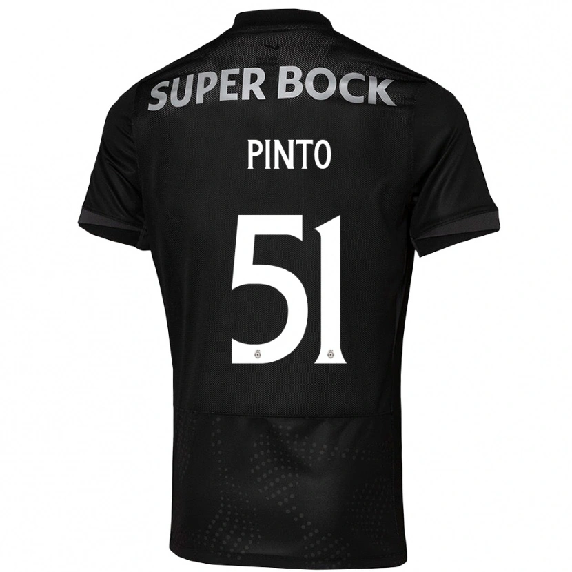 Danxen Kvinder Diogo Pinto #51 Sort Hvid Udebane Spillertrøjer 2025/26 Trøje T-Shirt