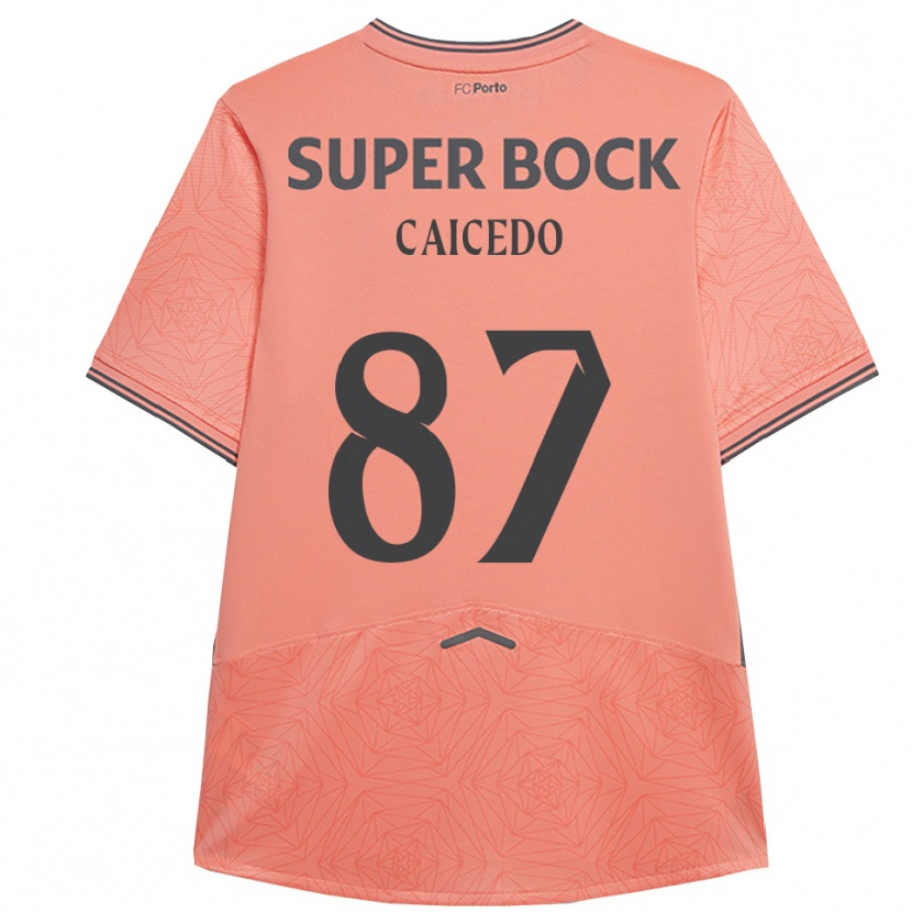 Danxen Kvinder Brayan Caicedo #87 Pink Navy Udebane Spillertrøjer 2025/26 Trøje T-Shirt