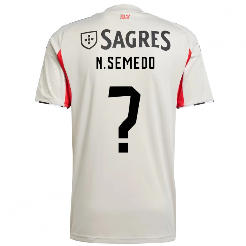 Danxen Kvinder Nilson Semedo #0 Off White Rød Udebane Spillertrøjer 2025/26 Trøje T-Shirt