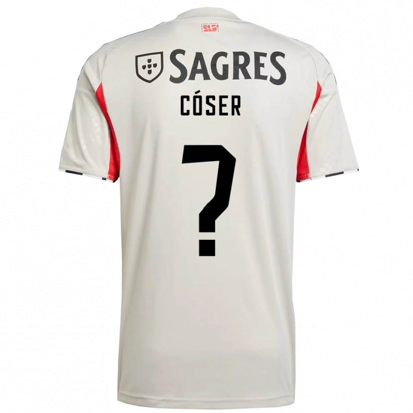 Danxen Kvinder Tiago Cóser #0 Off White Rød Udebane Spillertrøjer 2025/26 Trøje T-Shirt