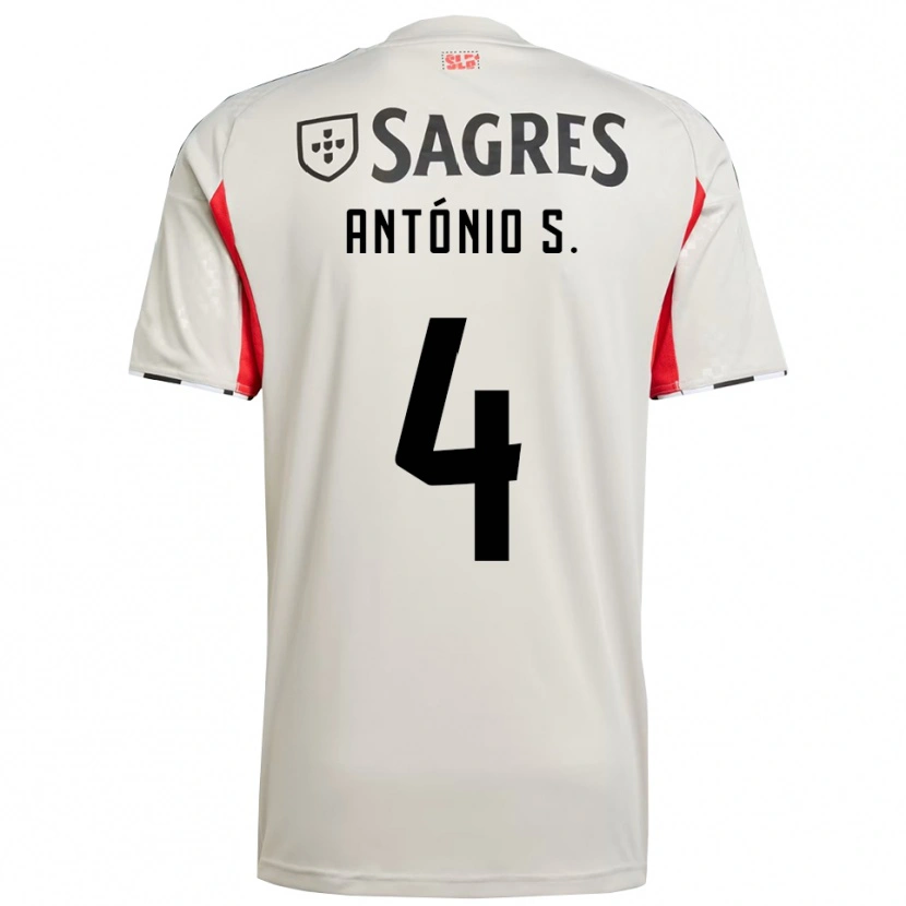 Danxen Kvinder António Silva #4 Off White Rød Udebane Spillertrøjer 2025/26 Trøje T-Shirt