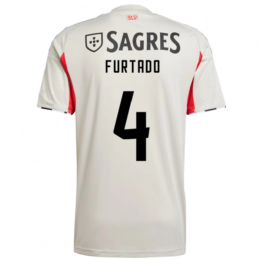 Danxen Kvinder Mauro Furtado #4 Off White Rød Udebane Spillertrøjer 2025/26 Trøje T-Shirt