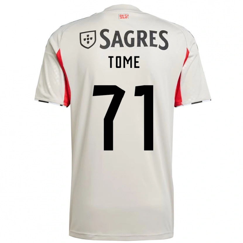 Danxen Kvinder Joao Tome #71 Off White Rød Udebane Spillertrøjer 2025/26 Trøje T-Shirt
