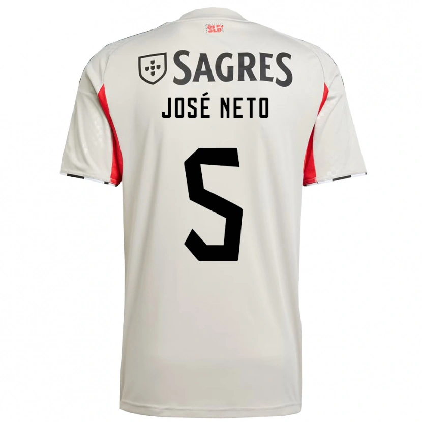 Danxen Kvinder José Neto #5 Off White Rød Udebane Spillertrøjer 2025/26 Trøje T-Shirt