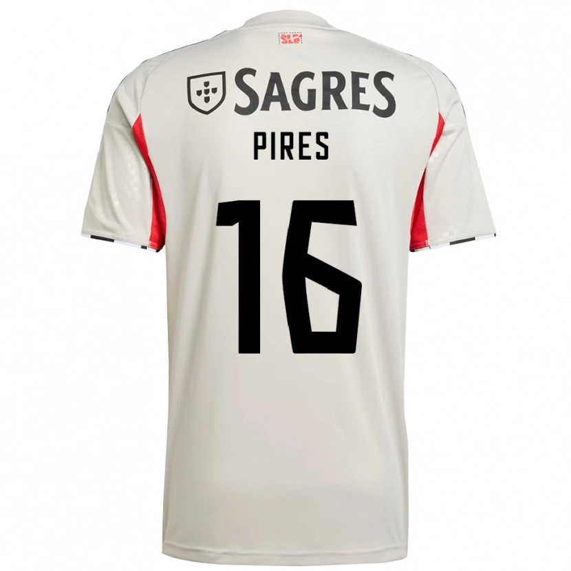 Danxen Kvinder Rodrigo Pires #16 Off White Rød Udebane Spillertrøjer 2025/26 Trøje T-Shirt
