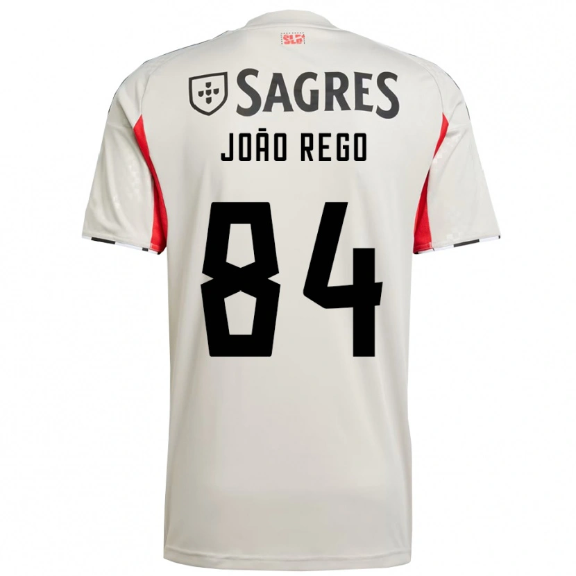 Danxen Kvinder João Rego #84 Off White Rød Udebane Spillertrøjer 2025/26 Trøje T-Shirt