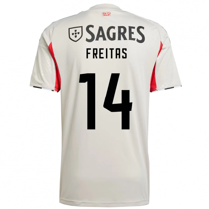 Danxen Kvinder Tiago Freitas #14 Off White Rød Udebane Spillertrøjer 2025/26 Trøje T-Shirt