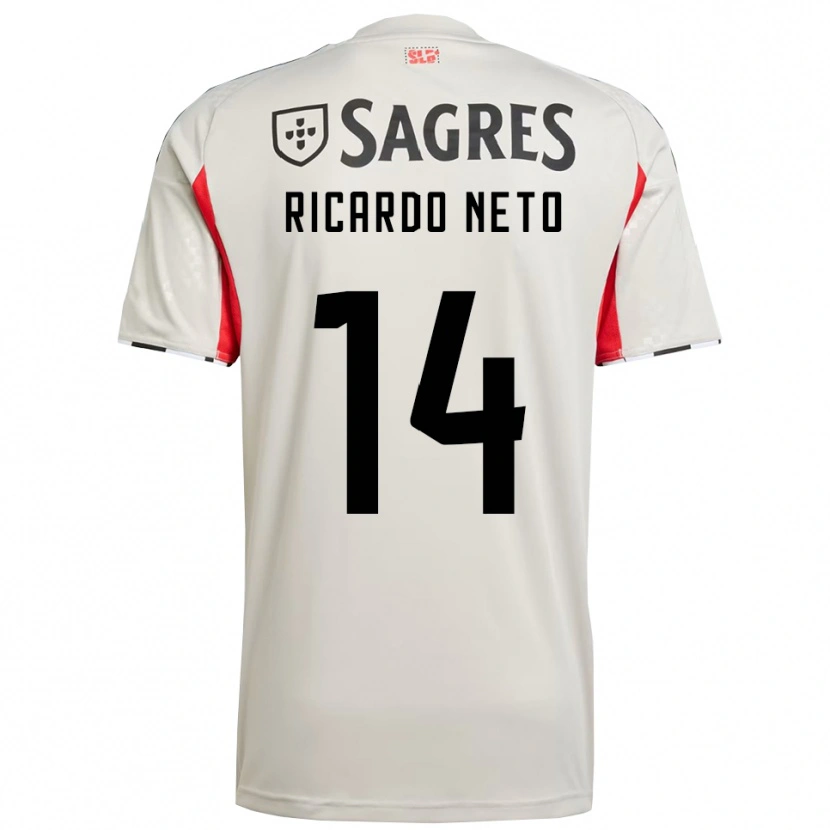 Danxen Kvinder Ricardo Neto #14 Off White Rød Udebane Spillertrøjer 2025/26 Trøje T-Shirt