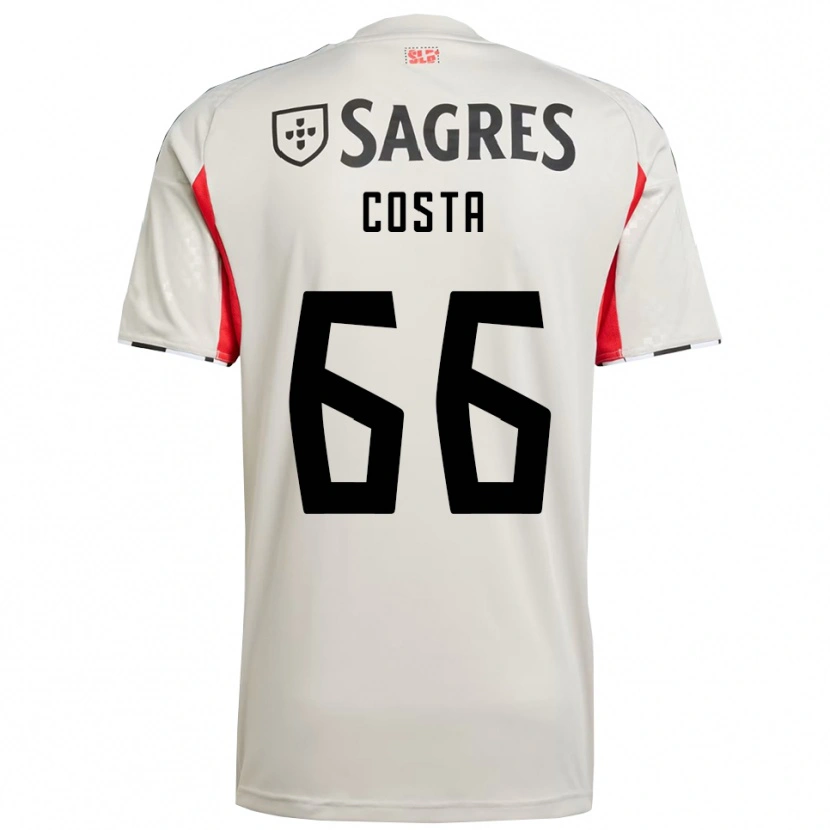Danxen Kvinder Rute Costa #66 Off White Rød Udebane Spillertrøjer 2025/26 Trøje T-Shirt