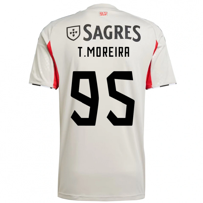 Danxen Kvinder Tomás Moreira #95 Off White Rød Udebane Spillertrøjer 2025/26 Trøje T-Shirt