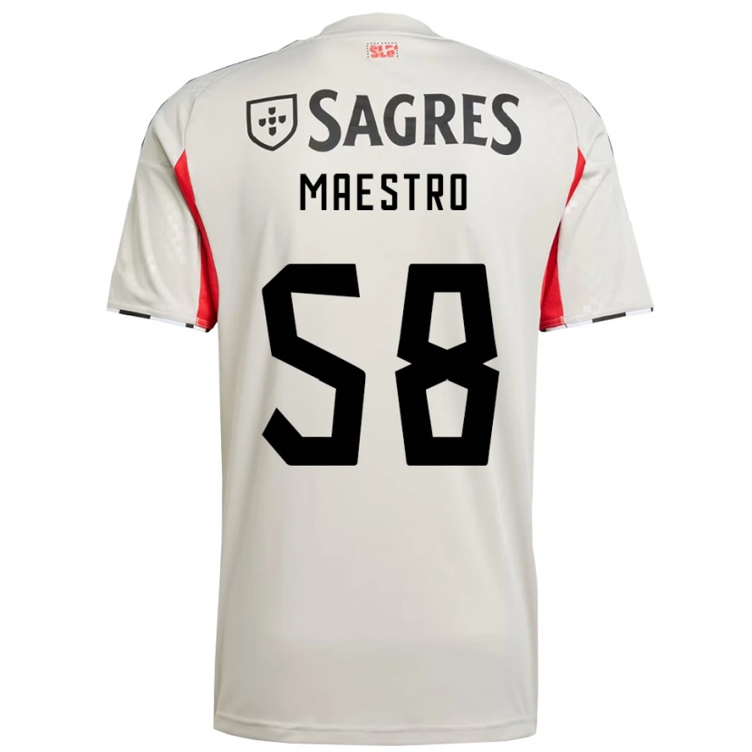 Danxen Kvinder Maestro #58 Off White Rød Udebane Spillertrøjer 2025/26 Trøje T-Shirt