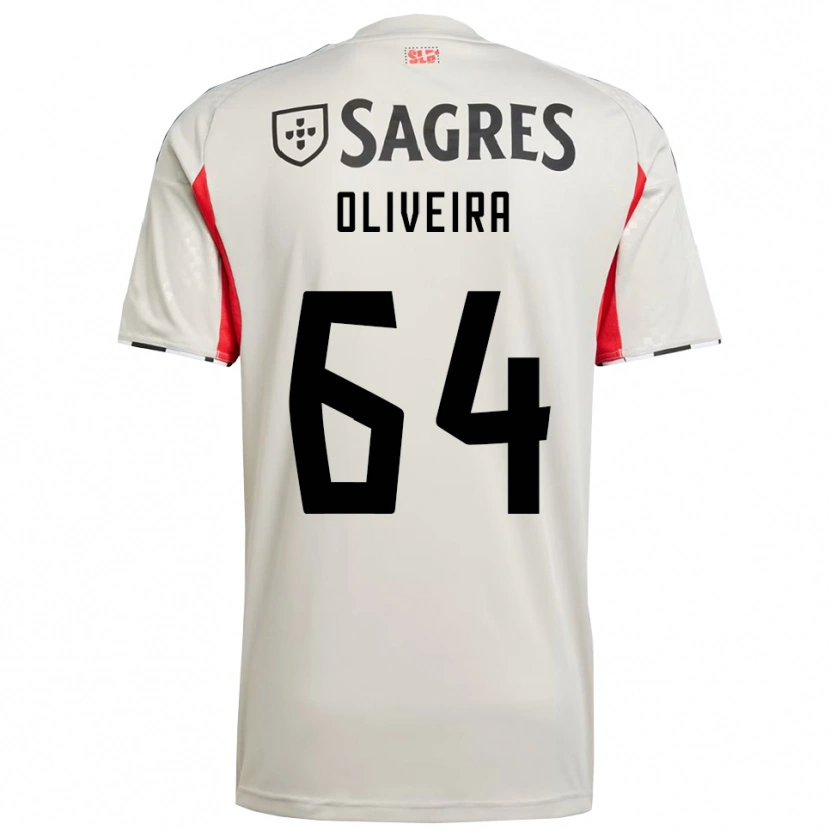 Danxen Kvinder Gonçalo Oliveira #64 Off White Rød Udebane Spillertrøjer 2025/26 Trøje T-Shirt