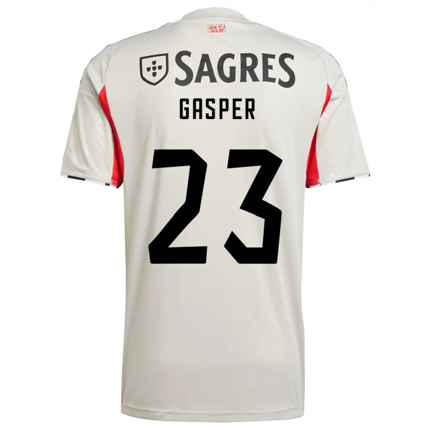 Danxen Kvinder Anna Gasper #23 Off White Rød Udebane Spillertrøjer 2025/26 Trøje T-Shirt
