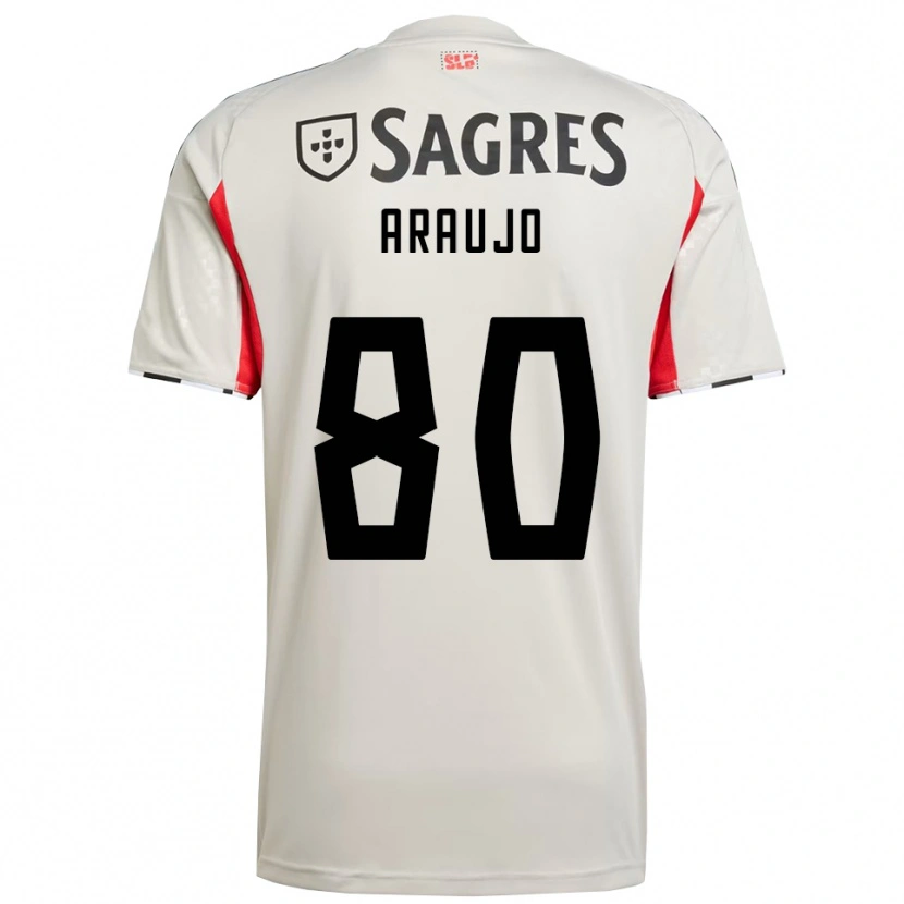 Danxen Kvinder Lais Araujo #80 Off White Rød Udebane Spillertrøjer 2025/26 Trøje T-Shirt