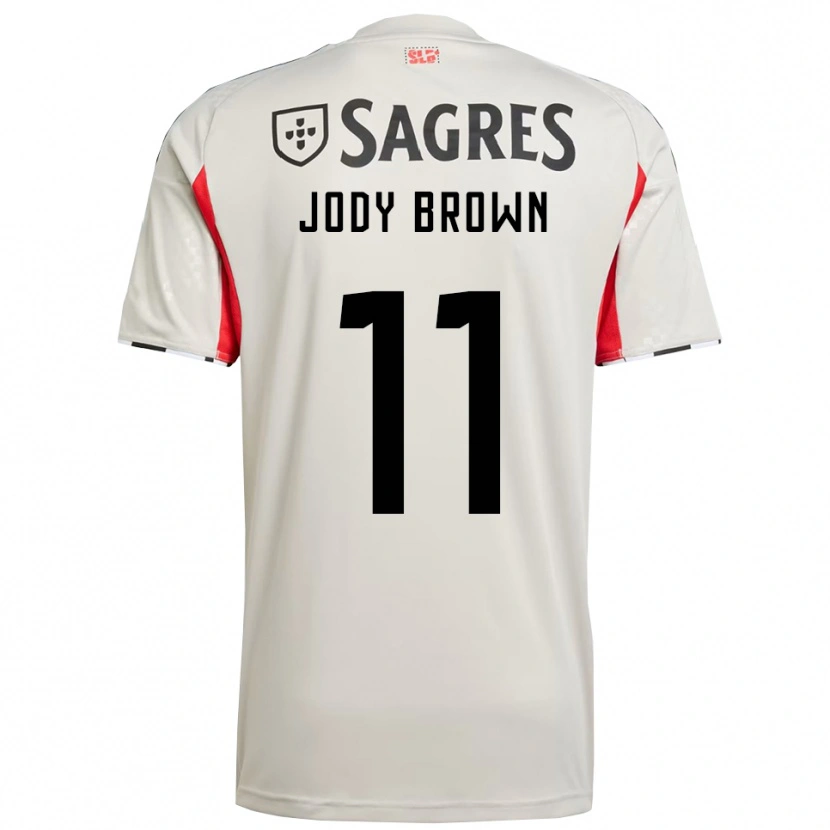 Danxen Kvinder Jody Brown #11 Off White Rød Udebane Spillertrøjer 2025/26 Trøje T-Shirt