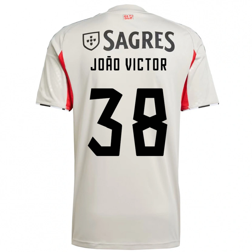 Danxen Kvinder Joao Victor #38 Off White Rød Udebane Spillertrøjer 2025/26 Trøje T-Shirt