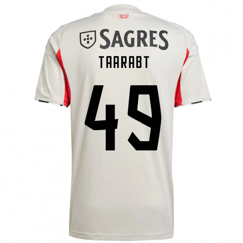 Danxen Kvinder Adel Taarabt #49 Off White Rød Udebane Spillertrøjer 2025/26 Trøje T-Shirt
