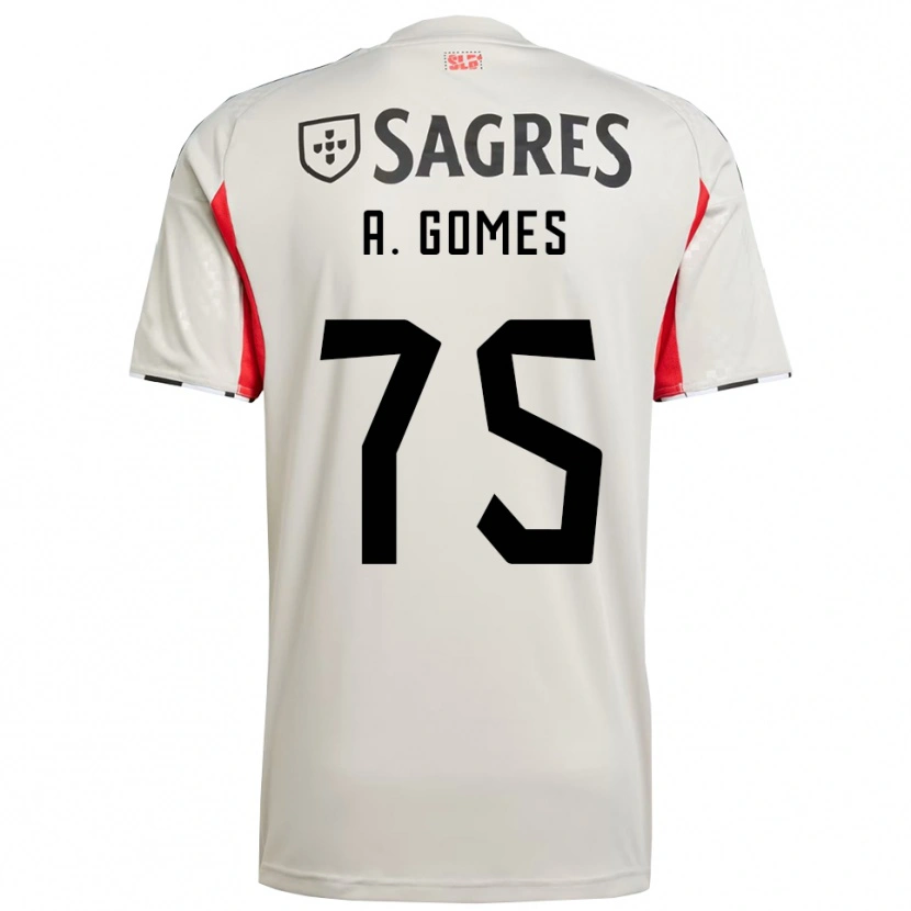Danxen Kvinder André Gomes #75 Off White Rød Udebane Spillertrøjer 2025/26 Trøje T-Shirt