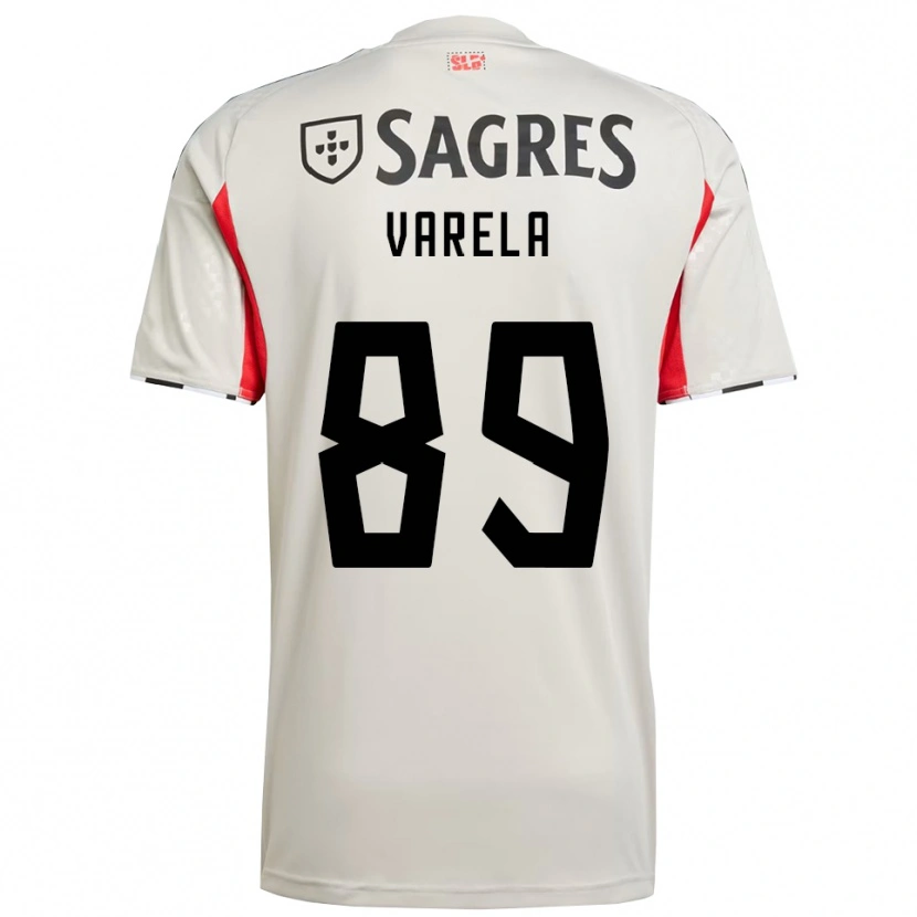 Danxen Kvinder Gustavo Varela #89 Off White Rød Udebane Spillertrøjer 2025/26 Trøje T-Shirt