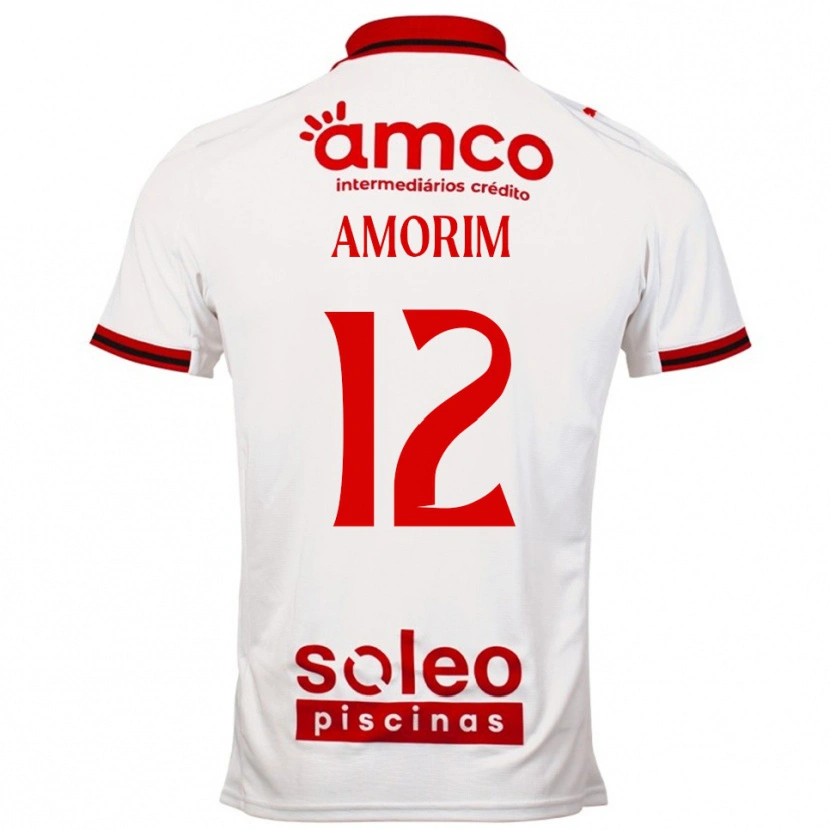 Danxen Kvinder Renato Amorim #12 Hvid Rød Udebane Spillertrøjer 2025/26 Trøje T-Shirt