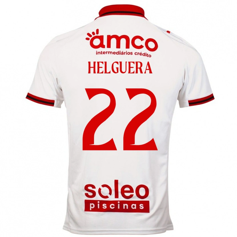 Danxen Kvinder Thiago Helguera #22 Hvid Rød Udebane Spillertrøjer 2025/26 Trøje T-Shirt