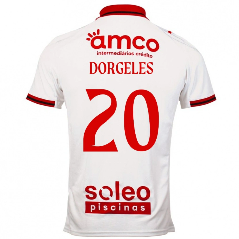 Danxen Kvinder Mario Dorgeles #20 Hvid Rød Udebane Spillertrøjer 2025/26 Trøje T-Shirt