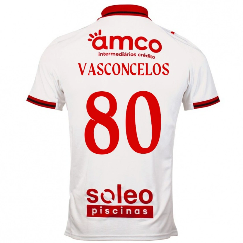 Danxen Kvinder Vasconcelos #80 Hvid Rød Udebane Spillertrøjer 2025/26 Trøje T-Shirt
