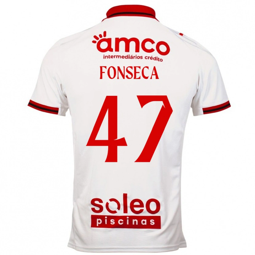 Danxen Kvinder Diogo Fonseca #47 Hvid Rød Udebane Spillertrøjer 2025/26 Trøje T-Shirt