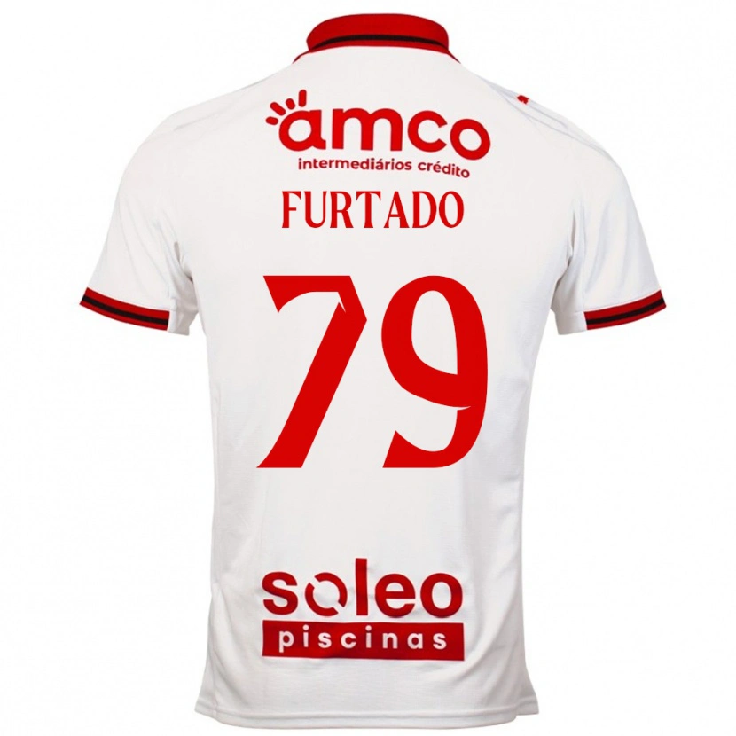 Danxen Kvinder Rúben Furtado #79 Hvid Rød Udebane Spillertrøjer 2025/26 Trøje T-Shirt