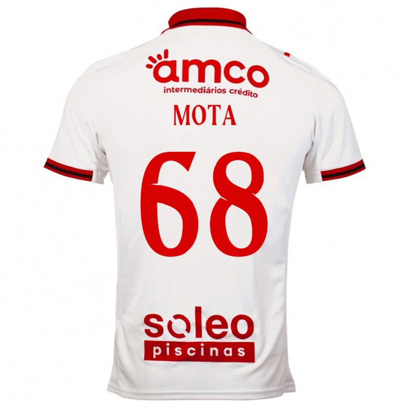 Danxen Kvinder Edgar Mota #68 Hvid Rød Udebane Spillertrøjer 2025/26 Trøje T-Shirt