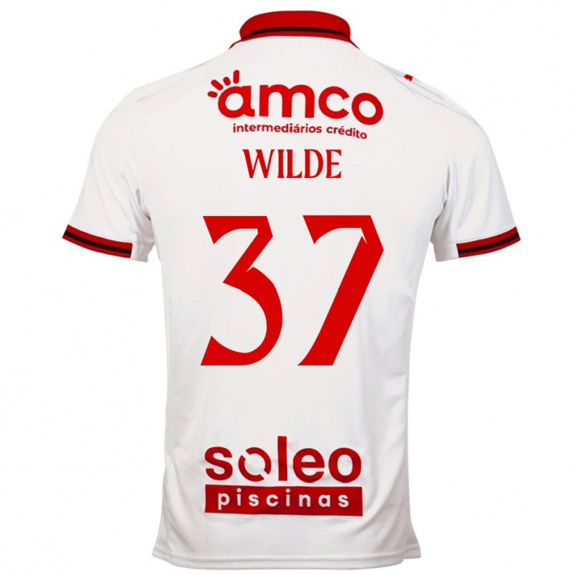 Danxen Kvinder Manjou Wilde #37 Hvid Rød Udebane Spillertrøjer 2025/26 Trøje T-Shirt