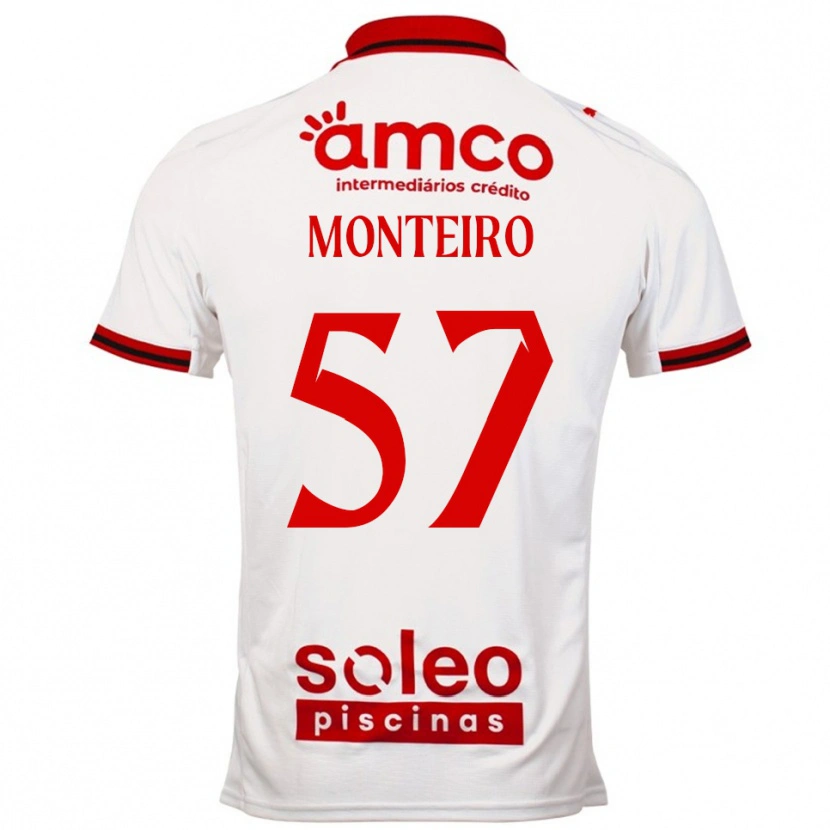 Danxen Kvinder Jordan Monteiro #57 Hvid Rød Udebane Spillertrøjer 2025/26 Trøje T-Shirt