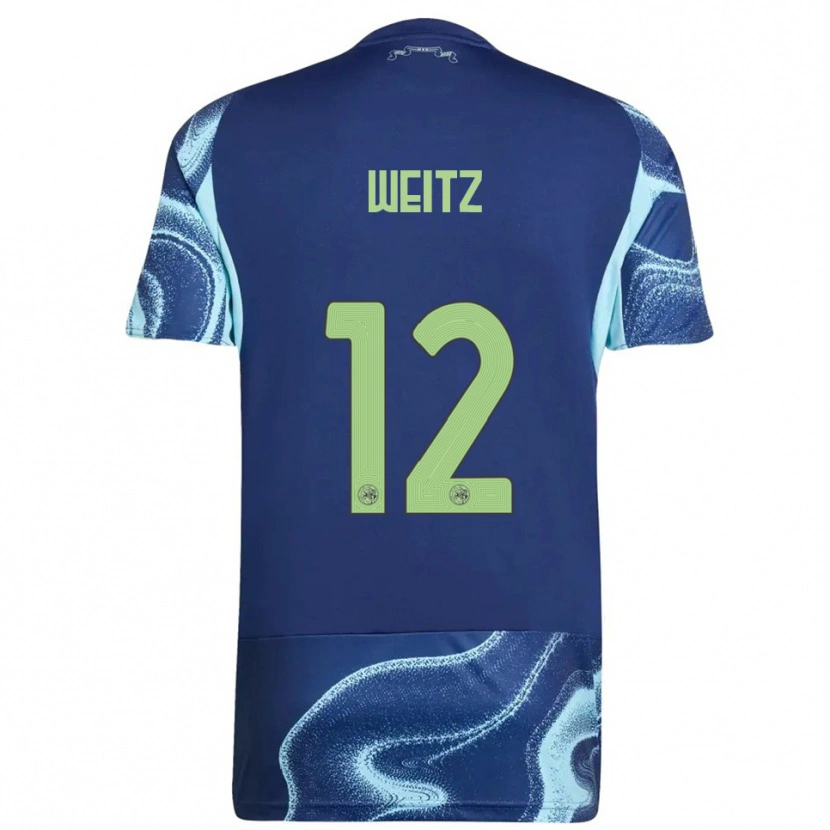 Danxen Kvinder Axel Weitz #12 Navy Himmelblå Udebane Spillertrøjer 2025/26 Trøje T-Shirt